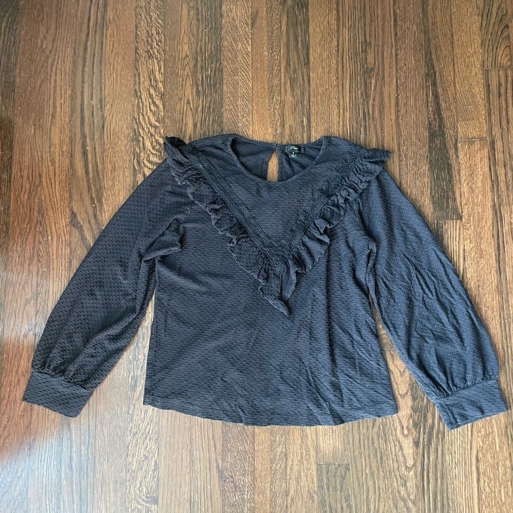 J crew black blouse